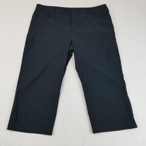 Eddie Bauer Capri Pants Womens 16 Black Tech Water Resistant Hiking Stretch